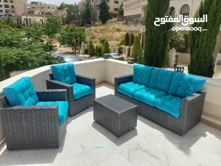  30 طقم رتان طقم ترس خارجي طقم كنب طقم خيزران طقم رتان بلاستك عضم خمس مقاعد+طاولة وسط
