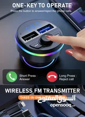  2 Chargeur de voiture et transmetteur MP3 FM Bluetooth RGB avec 3 câble de chargement G-451
