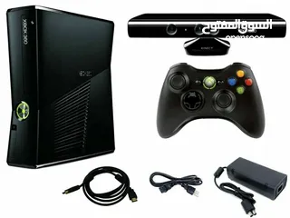  1 Xbox 360 Slim + Kinect camera + 2 controllers + 6 games original CDs