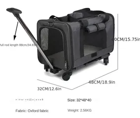  6 Pet bag trolley  حقيبة مع عجلات للكلاب الصغيرة والقطط لون اسود مع عجلات