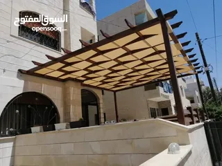  11 تركيب مظلات خشب براجولا مع الاشعه للكراجات والبلكونات والحدائق