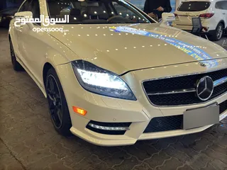  1 مرسيدس  بينز  CLS 550 AMG V8   2014  وارد أوراق جمارك  لون أبيض مميز  بيج من الداخل كاملة الموصفات