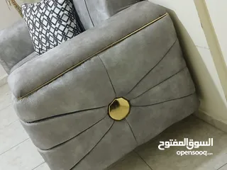  4 طقم كورنر Spider   تفصيل خشب لاتيه وسويد  قماش مخمل قماش ووتر بلوف  اسفنج ضغط عالي اسفنج تركي   استع