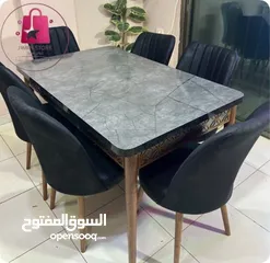 18 طاولة سفرة مستطيلة أنيقة مع 6 كراسي فخامة وعملية