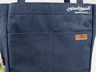  10 شنطة قماش كتان تقيلة متبطنة من الداخل  و بسوسته داخلية، واسعة وبتشيل كتييير ليها جيب من الداخل