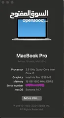  5 MacBook Pro 15" Core i7/Ram16GB/Nvme    512بسعر مغري جدا