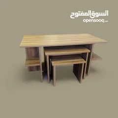  4 طقم طربيزات وسط مع 4 طولات لاتيه