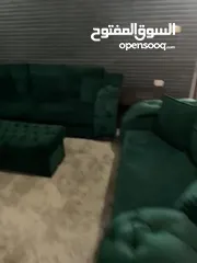  6 طقم كنب تفصيل خشب لاتيه لون زيتي 9 مقاعد وبفة