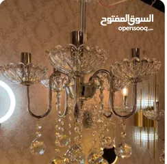  1 ثريا خماسي جديدة بالغلاف كريستال لون ذهبي ...............