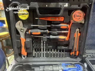  2 Cordless Drill 12v with tools set مثقاب لاسلكي 12 فولت مع مجموعة أدوات