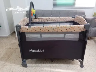  1 سرير وحباسة اطفال  mama kids