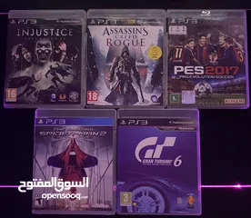  1 PlayStation 3 -  5 CD for 125 aed