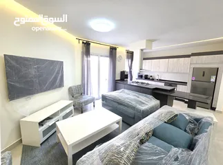  5 عبدون شقة مفروشة جديدة ( مودرن ) مع تراس واسع