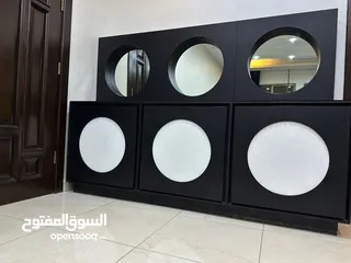  2 اثاث غرفه سفره 3 قطع مع كراسي وخزائن