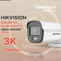  1 كاميرا HIKVISION 3k   DS-2CE10kF0T-PF Color Vu  DER/D-WDR/IP67  3.6mm 3k