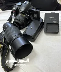  1 كاميرا D3200 مستخدم قليل + عدسة 70-300
