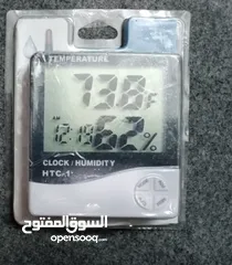  8 ميزان حرارة و رطوبة ساعة قياس درجه الحراره و الرطوبه شاشه LCD وساعه ومنبه يستخدم داخلي وخارجي رطوبه