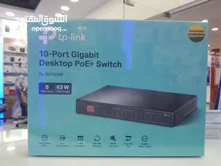  1 TP LINK TL-SG1210P10-Port Gigabit Desktop Switch with 8-Port PoE+  تي بي لينك TL-SG1210P محول سطح ال