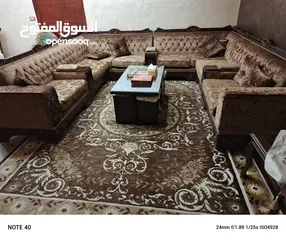  4 غرفت ضيوف تفصيل مستعمل بحاله الجديد مع طاولت سفره مع سجاده معطاوله