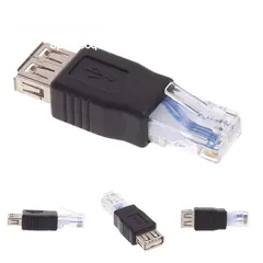  6 RJ-45 Male to USB Female Adapter