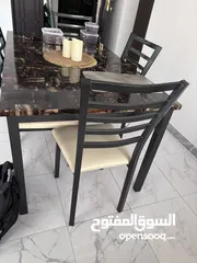  4 طاولة سفرة ماربل