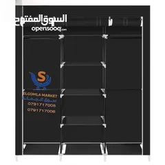  2 خزانة ملابس هيكل معدني قماش كتان ستايل جديد وحجم أكبر