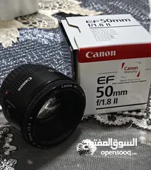  1 عدسة كانون 50 mm الاصدار الثاني بحالة ممتازة للبيع