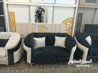  3 اطقم كنب 9 مقاعد خشب لاتيه