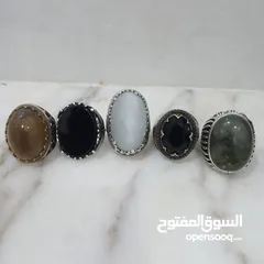  29 خواتم فضه مطعمه بالحجر الكريم