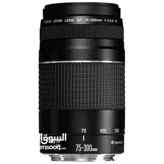  1 عدسة Canon  75-300 بحالة الوكالة مع الغطاء الأمامي والغطاء الخلفي