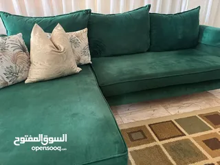  1 طقم كنب كورنر مع ثنائية اسفنج ضغط وطبقة من دانلوب وخشب زان طقم مفصل تفصيل استعمال اقل من سنة سعر 220