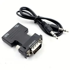  1 Converter  HDMI to VGA with Audio محول مع صوت