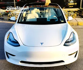  6 تيسلا 2021 فحص كامل 7 جــيــد بدون ملاحظات غرفة جلد ابيض جنط19 لون مميز بحالة الوكالة حره بسعر لقطة