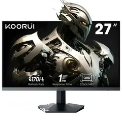  5 شاشة KOORUI GN07 2K 27INCH IPS بسعر لقطة كفالة عام كامل جديد مسكر ومختوم