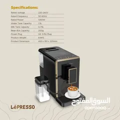  3 ماكينة الإسبريسو الأوتوماتيكية ليبريسو برفيتو LP003 LPCFFM0003-BK Lepresso perfetto Automatic Espres