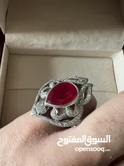  4 Ruby diamond ring for women