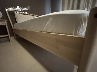  5 Elegant double bed with mattress and two side tables