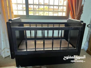  1 تخت بيبي خشب بلوط ثفيل