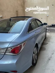  14 هونداي سوناتا هايبرد موديل 2014 مميزة لون ازرق بلو فل اضافات