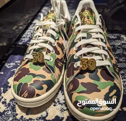  1 OX STAN SMITH X BAPE SHOESحذاء لمتد جيشي