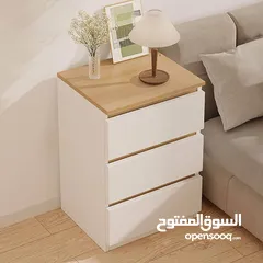  2 خزانة بيضاء جانبية  أنيقة بلمسة خشبية عصرية الأناقة والبساطة في تصميم واحد!