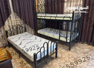  22 تخت مفرد  تخت طابقين وفرشات