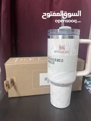  6 اصلي Stanley tumbler مطره ستانلي ، مع مصاصه (شلمونة)  Stanley Rose Quartz Swirl 40oz