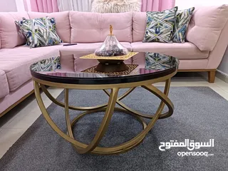  1 طاولة وسط و طاولة جانبيه تفصيل  للبيع