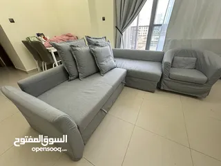  7 Gray Sofa bed and chair