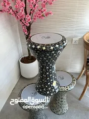  4 طبله جوهره الفن الصدف الازرق بروفشنال مقاس 23 مع كامل مستلزماته الاصليه