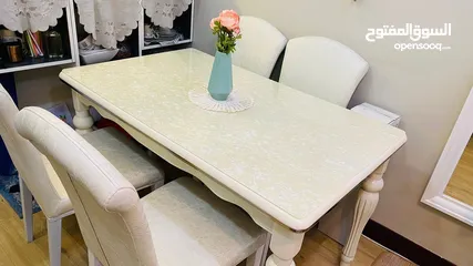  1 4 Seater Dining Table White Color