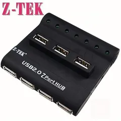  1 Z-TEK USB/AC Powered USB 2.0 7-Port Hub - Black