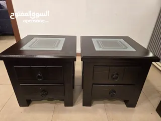  2 طقم طاولات موديل امريكي ج 3قطع تحفة فنيه خشب سويد بسعر مغري جدا