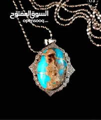  2 Necklace silver 925, The original stone Turquoise